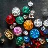 Collection of loose gemstones.